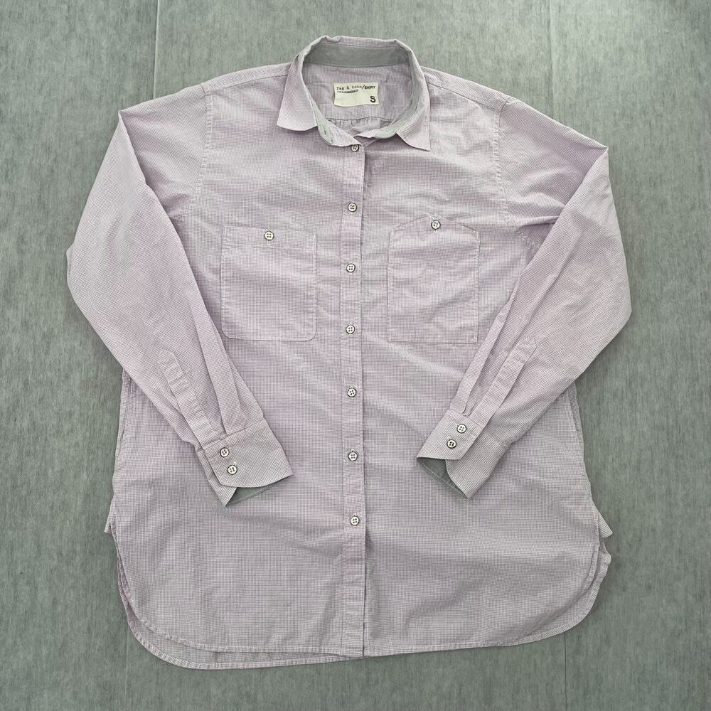 Rag Bone Shirt Womens Small Purple Check Button Up Long Sleeve Pockets Ladies S